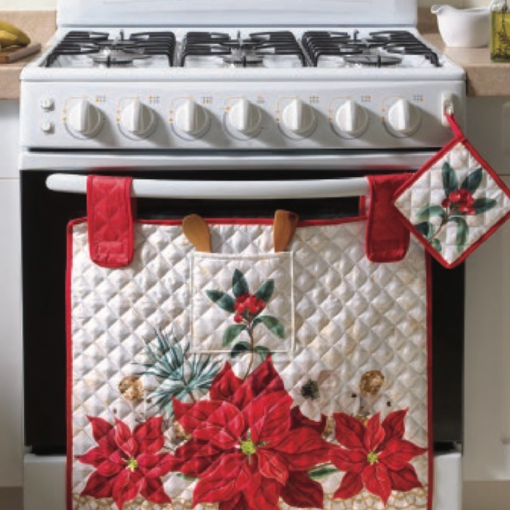 Red and White Quilted Kitchen Towel